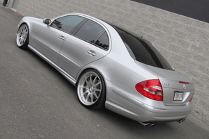 Mercedes with aftermarket 3-piece wheels mounted