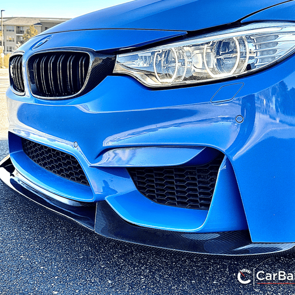 CarBahn Gloss Carbon Fiber Front Splitter | BMW M3/M4 2015-2020 F80, F82, F83 RWD