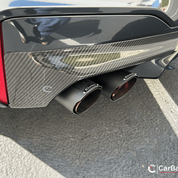 CarBahn Gloss Carbon Fiber Rear Bumper Splitter Set | BMW M5 2018-2023 F90 xDrive