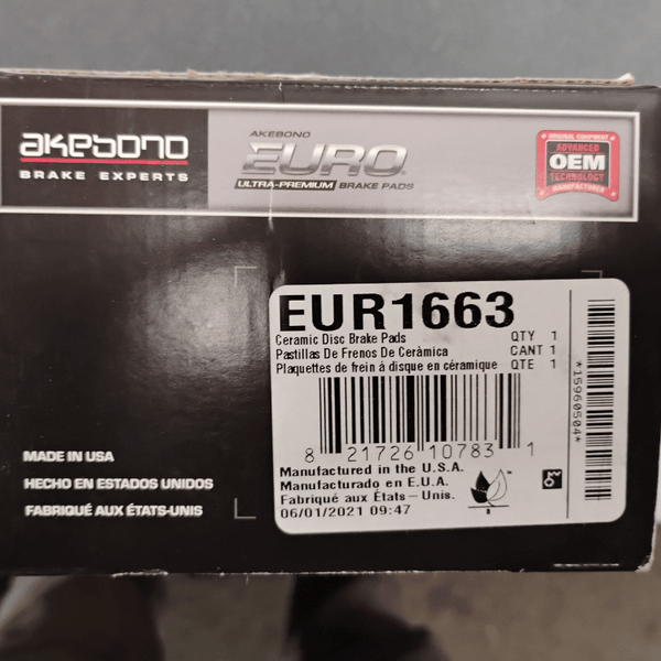 Akebono Front Euro Ceramic Brake Pad Set for Audi B6 B7 B8 C5 Q5