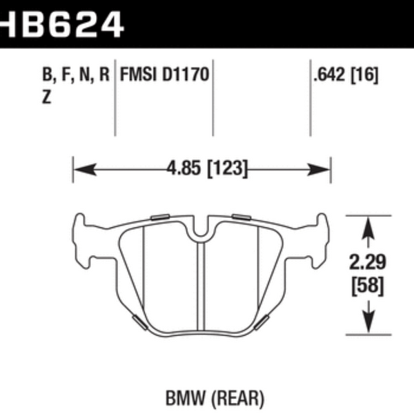 Hawk HB624B.642 Brake Pads for BMW