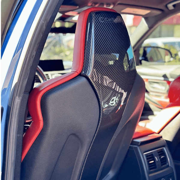 CarBahn Carbon Fiber Seat Back Inserts (Front & Rear) | BMW F8X M3/M4 2015-2020 F80, F82, F83 RWD